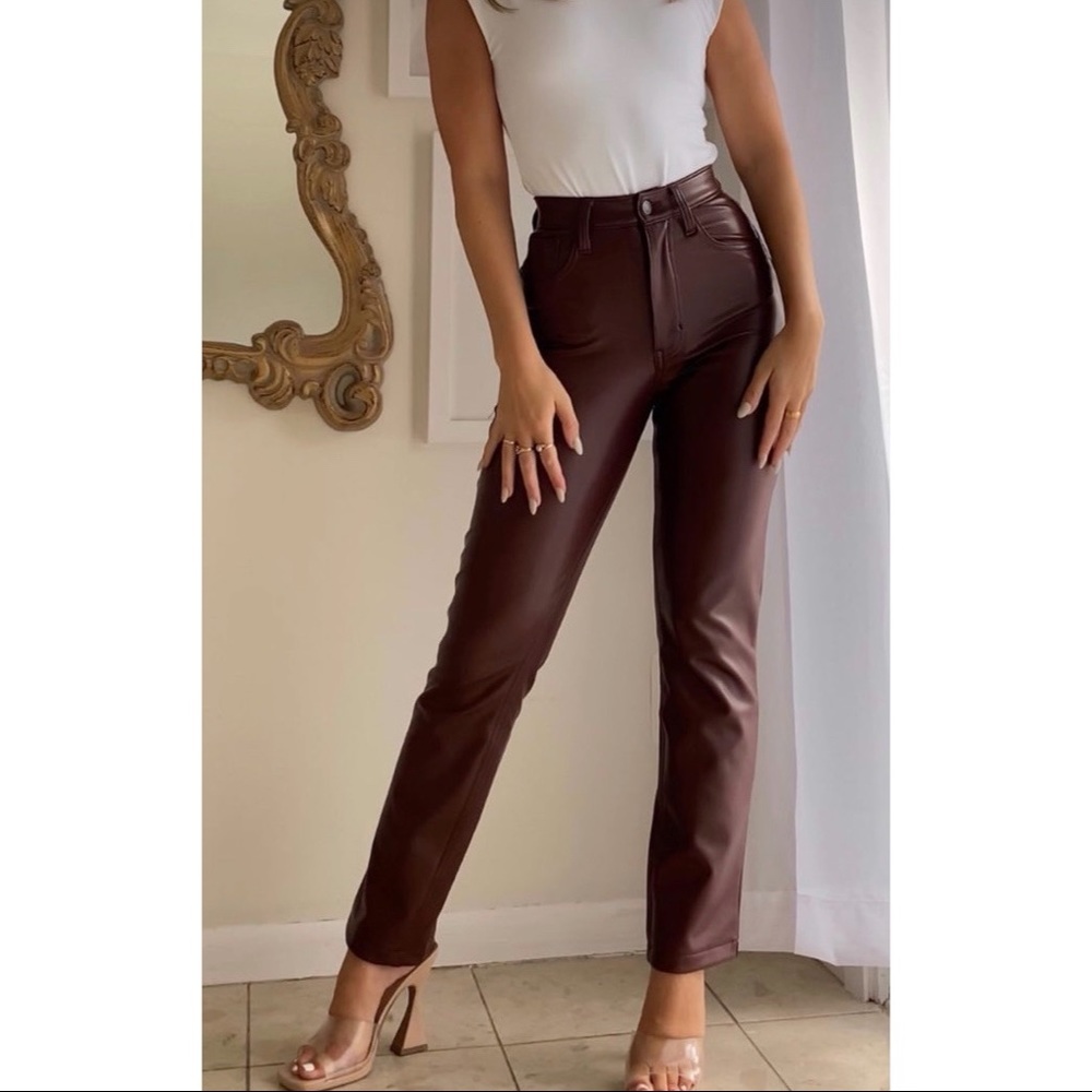 Abercrombie and Fitch vegan leather 90s straight faux leather pants